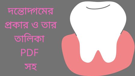 You are currently viewing দন্তোদ্গমের প্রকার ও তার তালিকা PDF সহ।(Types of dentures and their list with PDF)1